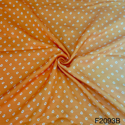Printed Shaded Linen Silk Fabric-F2093